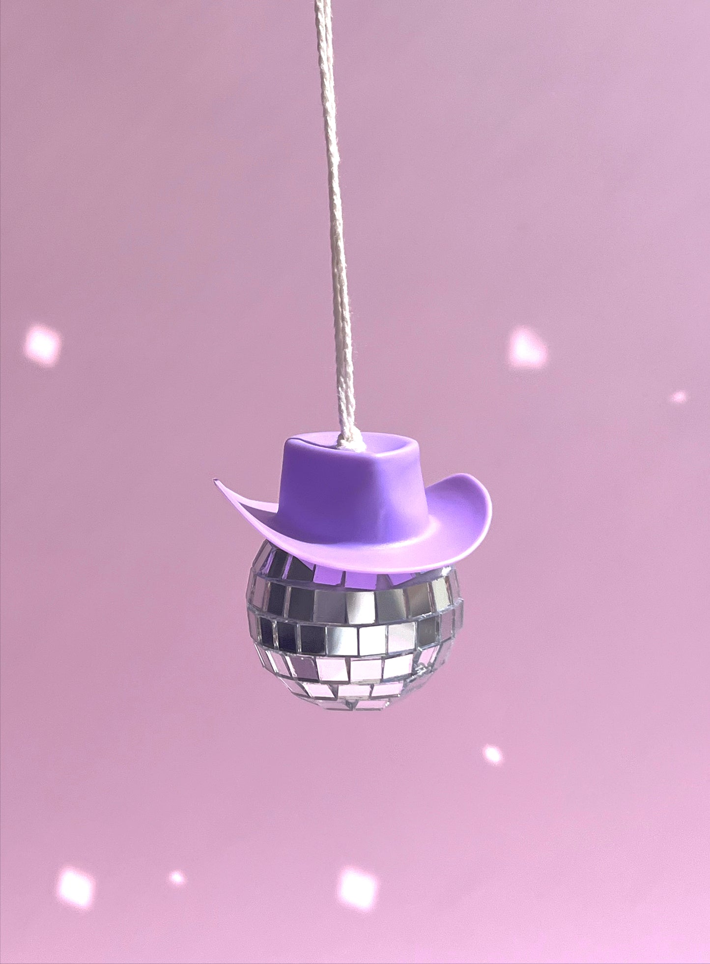 Mini Disco Ball with Cowboy Hat