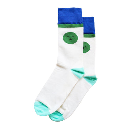 Blue & Green Smiley Logo Socks