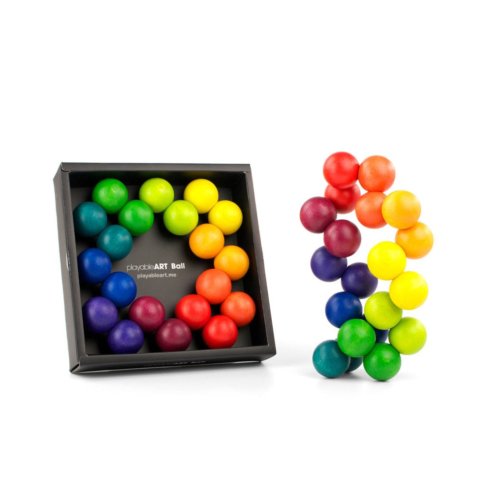 Rainbow Wooden Playable Art Ball