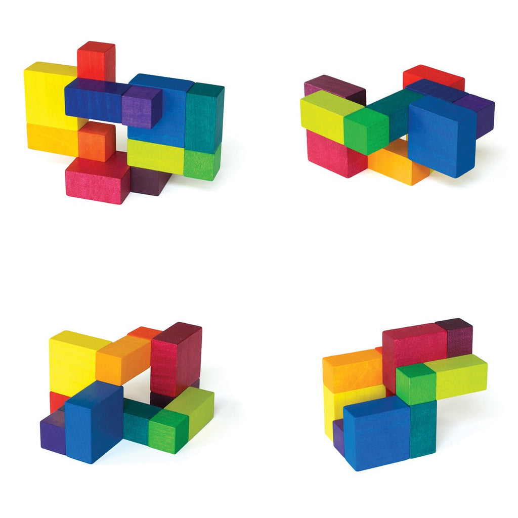 Rainbow Wooden Playable Art Cube