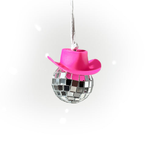 Tiitstoy Mini Disco Ball, Disco Ball Keychain, Mini Disco Ball Ornaments,  Cowboy Hat Keychain, Disco Ball, Ball Party Decorations, Keychain, Cowboy  Hat Ornament Pink 