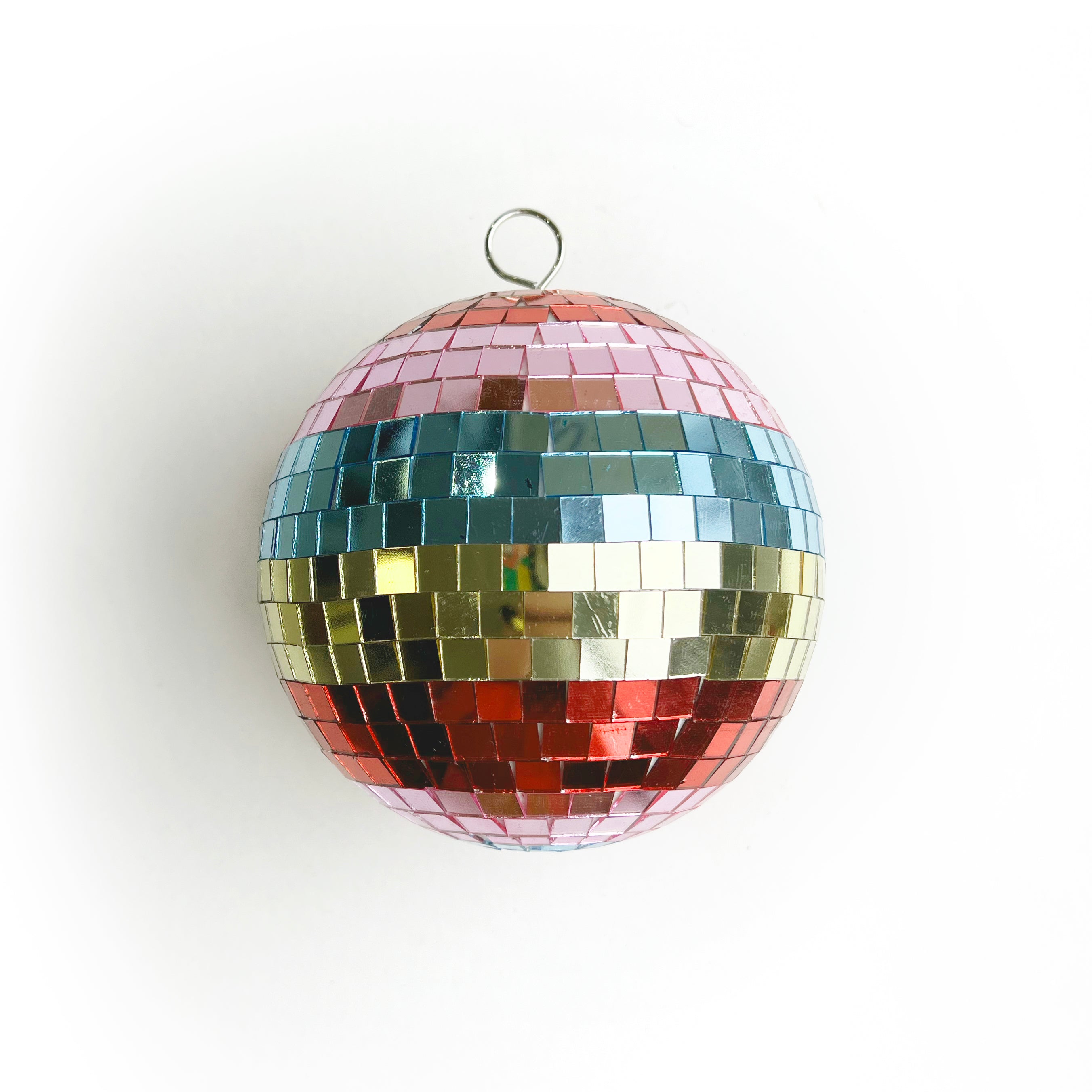 6" Rainbow Striped Mirrored Disco Ball