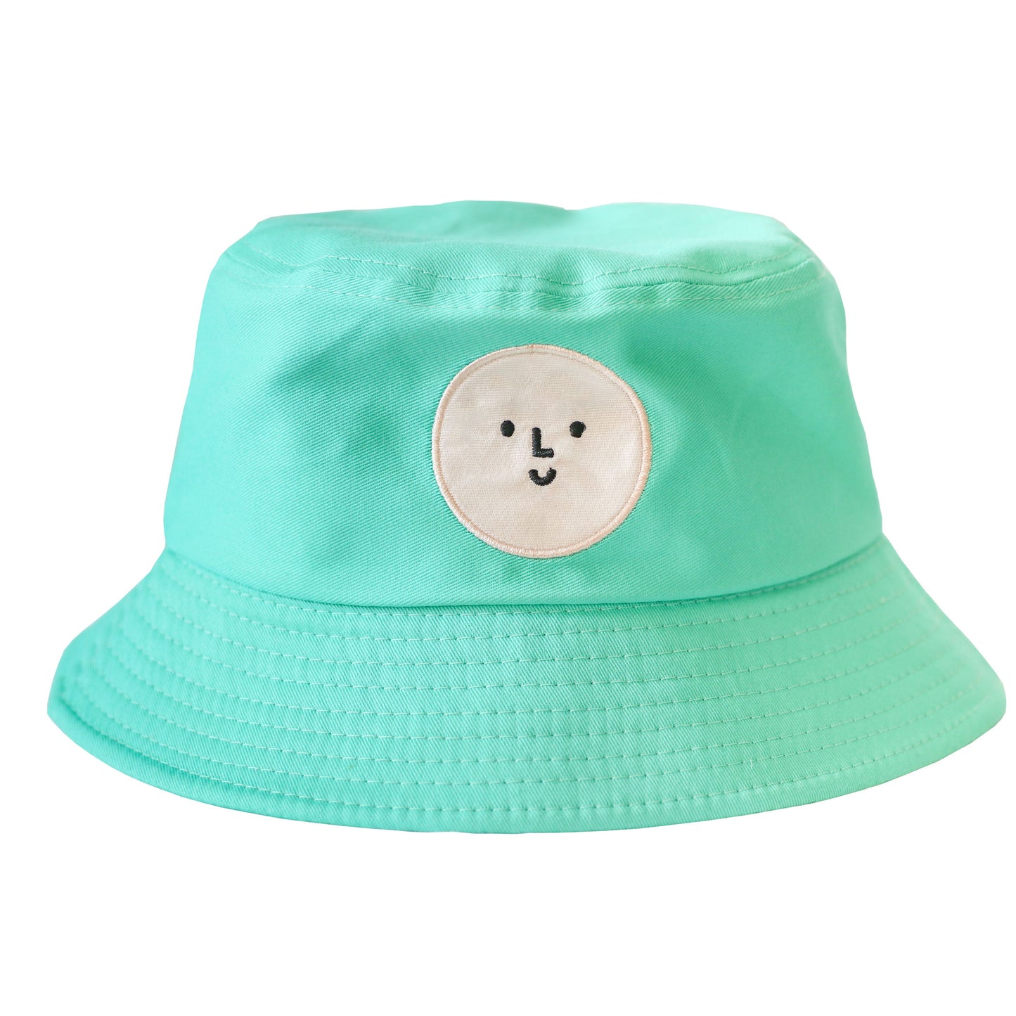 Green Cotton Smiley Logo Bucket Hat