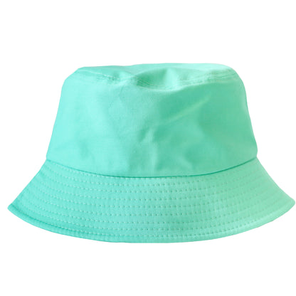 Green Cotton Smiley Logo Bucket Hat