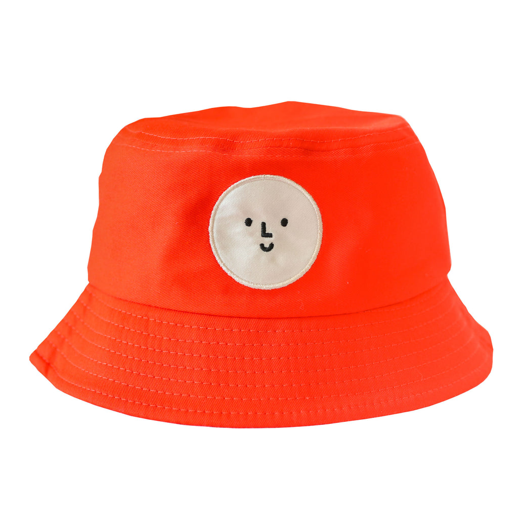 Red Cotton Smiley Logo Bucket Hat