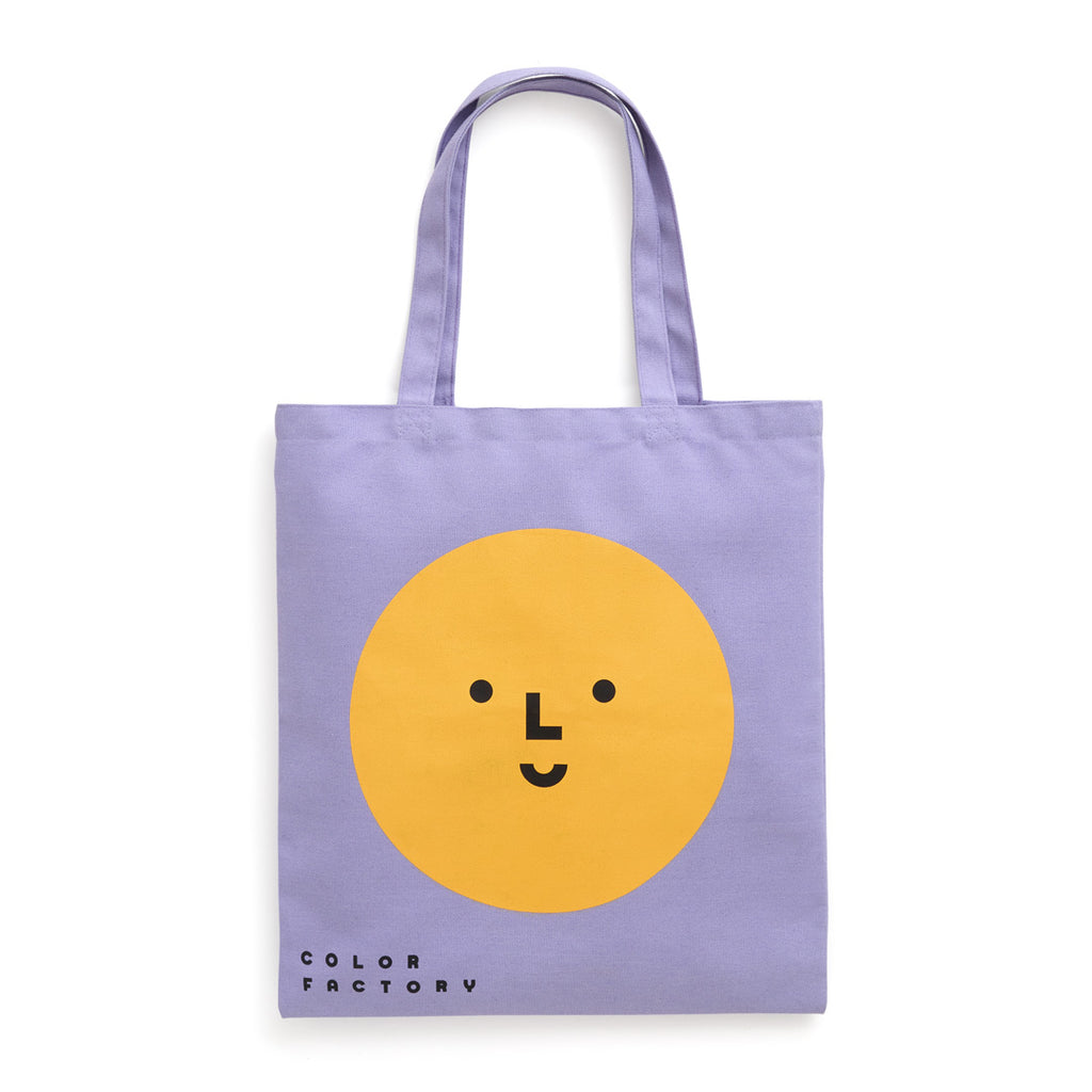Yellow & Lavender Smiley Logo Canvas Tote