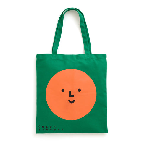 Orange & Green Smiley Logo Canvas Tote
