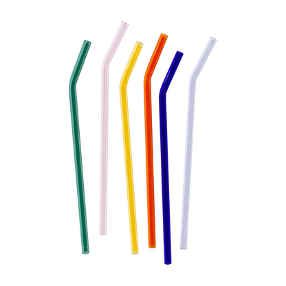 Multicolored Glass Straws