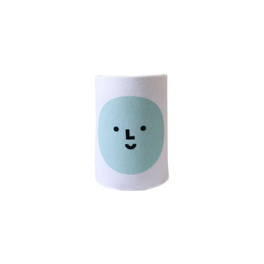 Light Blue Smiley Face Can Cooler